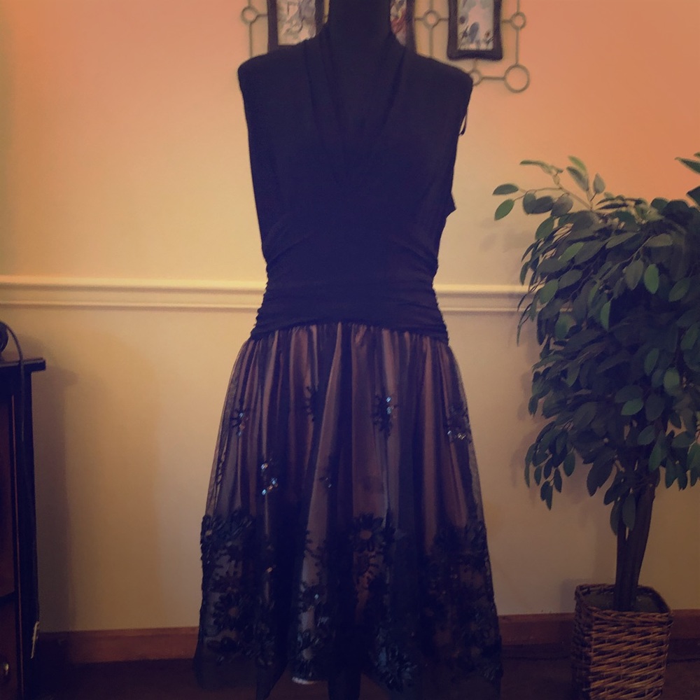 Gold and black party dress